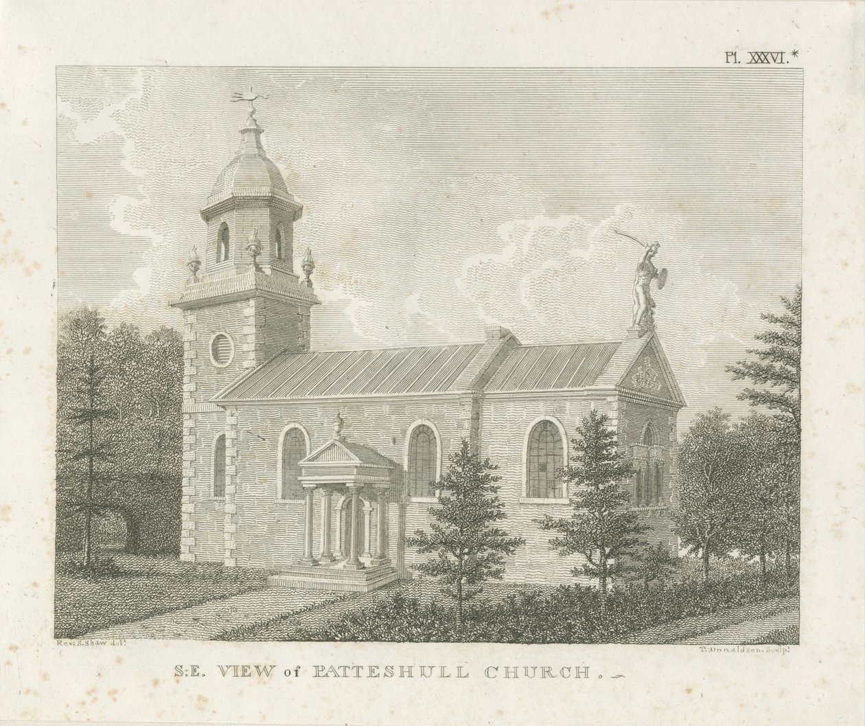 Patshull kirke: gravering, nd [1762-1802] av Stebbing Shaw