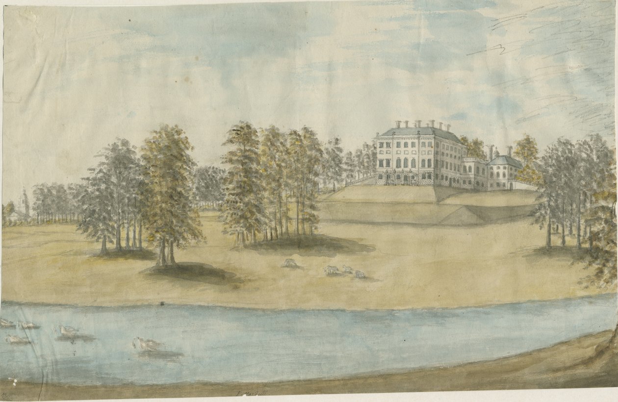 Patshull House: akvarellmaling, og [1790-tallet] av Stebbing Shaw