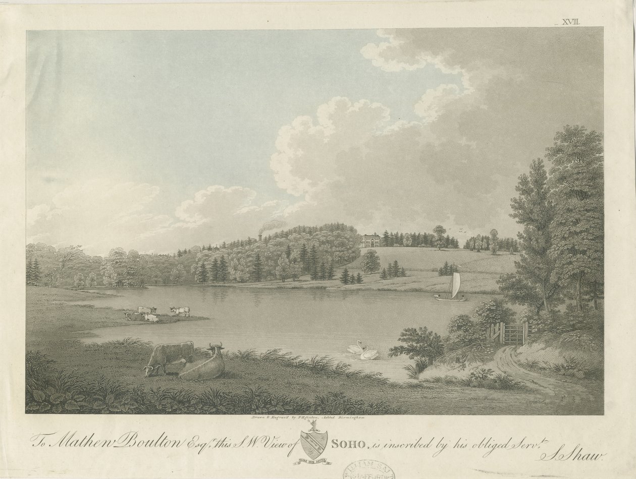 Soho - [Matthew Boultons] hus: gravering, nd [c 1798] (trykk) av Stebbing Shaw