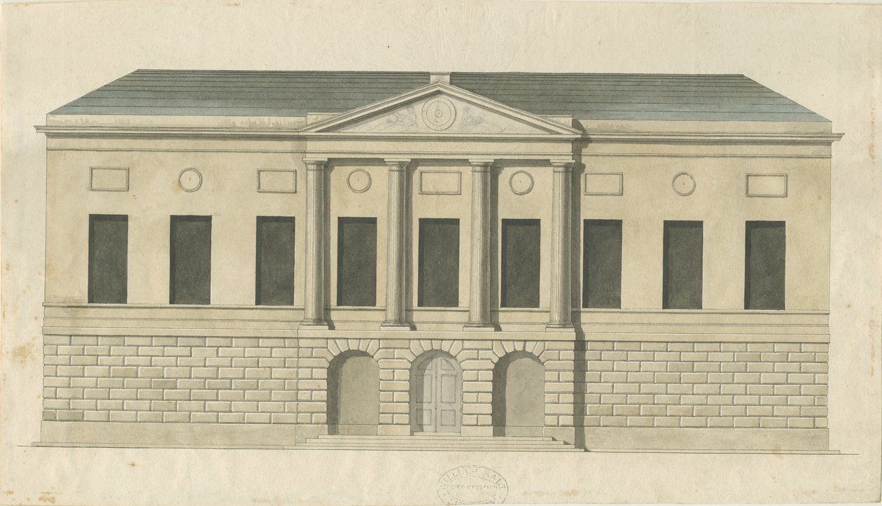 Stafford - County Gaol: akvarellmaleri, ndc 1794] (maleri) av Stebbing Shaw