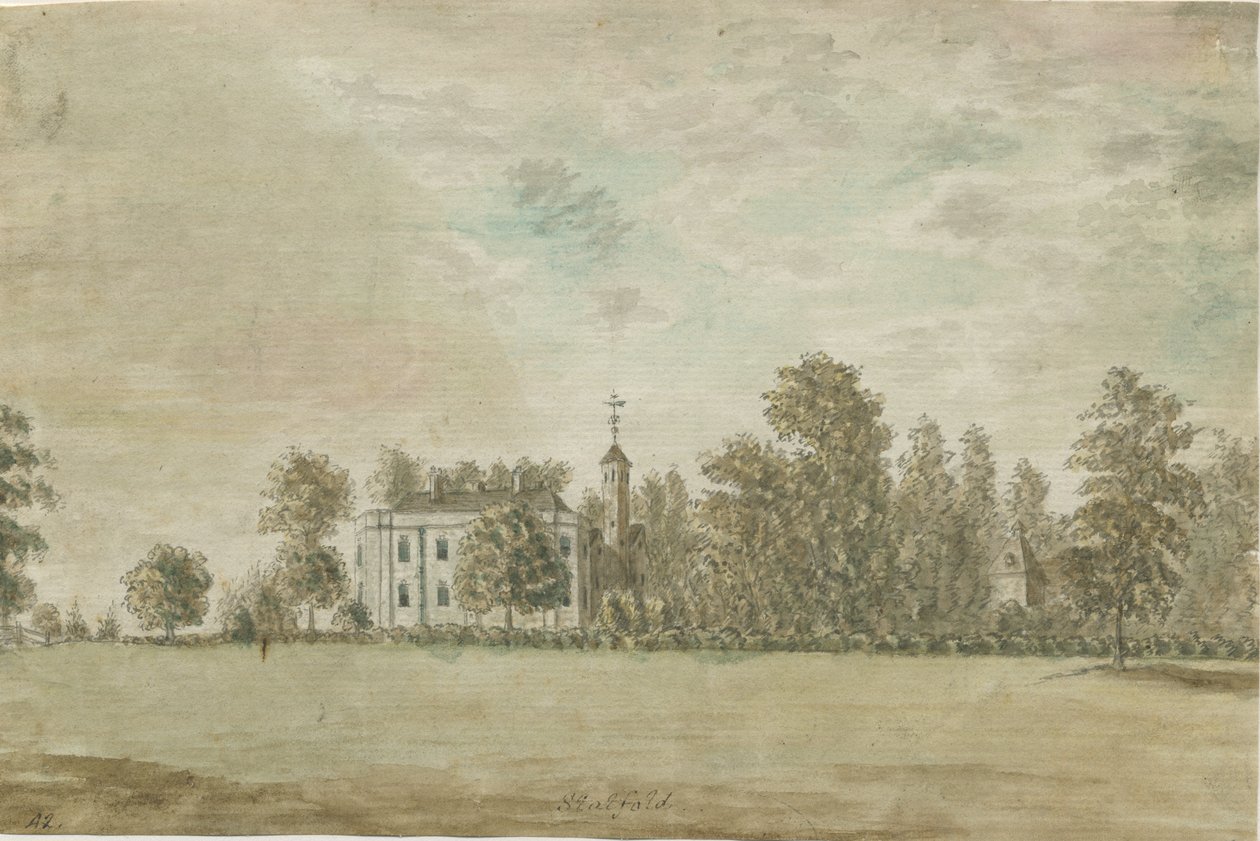 Statfold Hall: akvarellmaleri, nd [1762-1802] av Stebbing Shaw