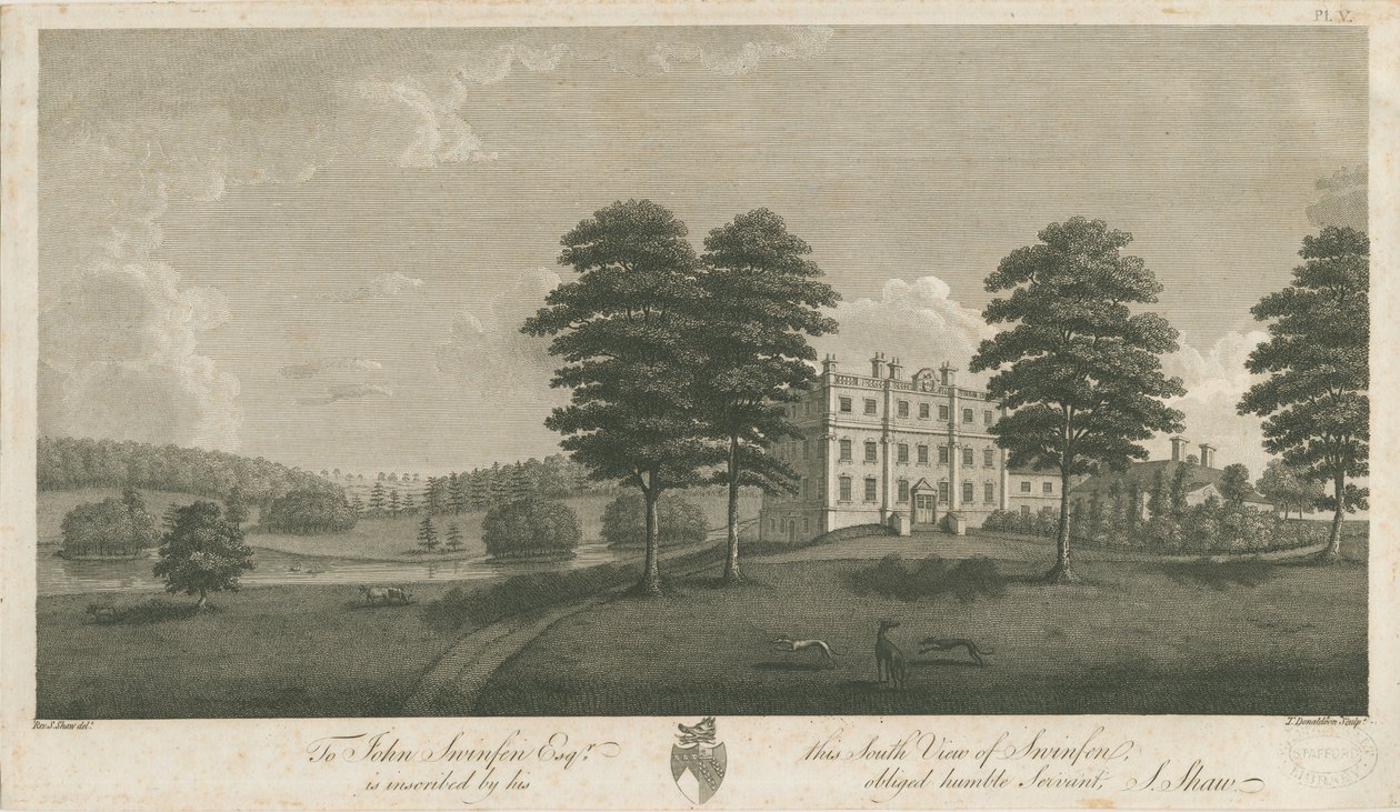 Swinfen Hall: gravering, nd [1762-1798] (trykk) av Stebbing Shaw