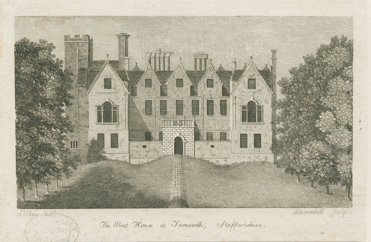 Tamworth - The Moat House: gravering, nd [1762-1802] (trykk) av Stebbing Shaw