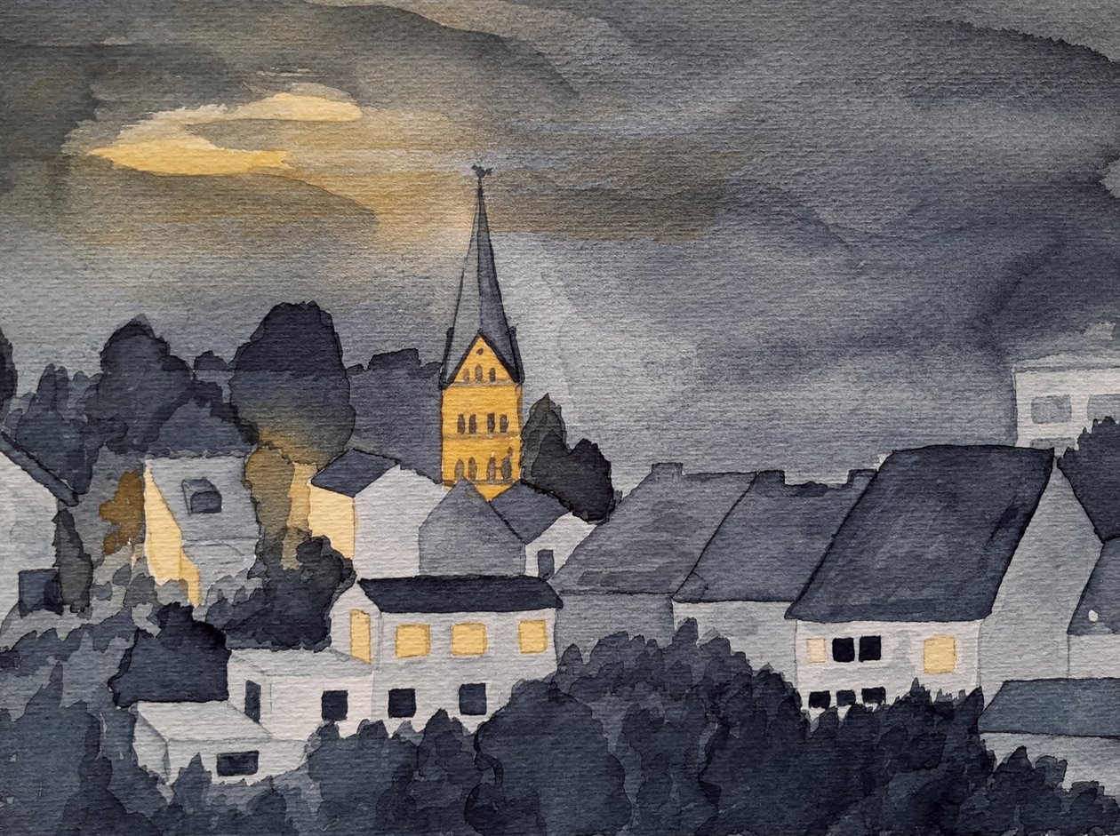 Bad Honnef om natten av Steegs Art Karin