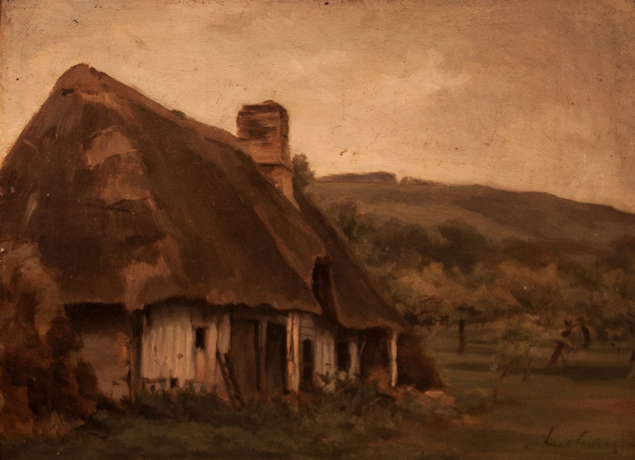 Kunyho a domboldalonnEngelsk: Cottage_on_the_Hillsiden av Stefan Luchian