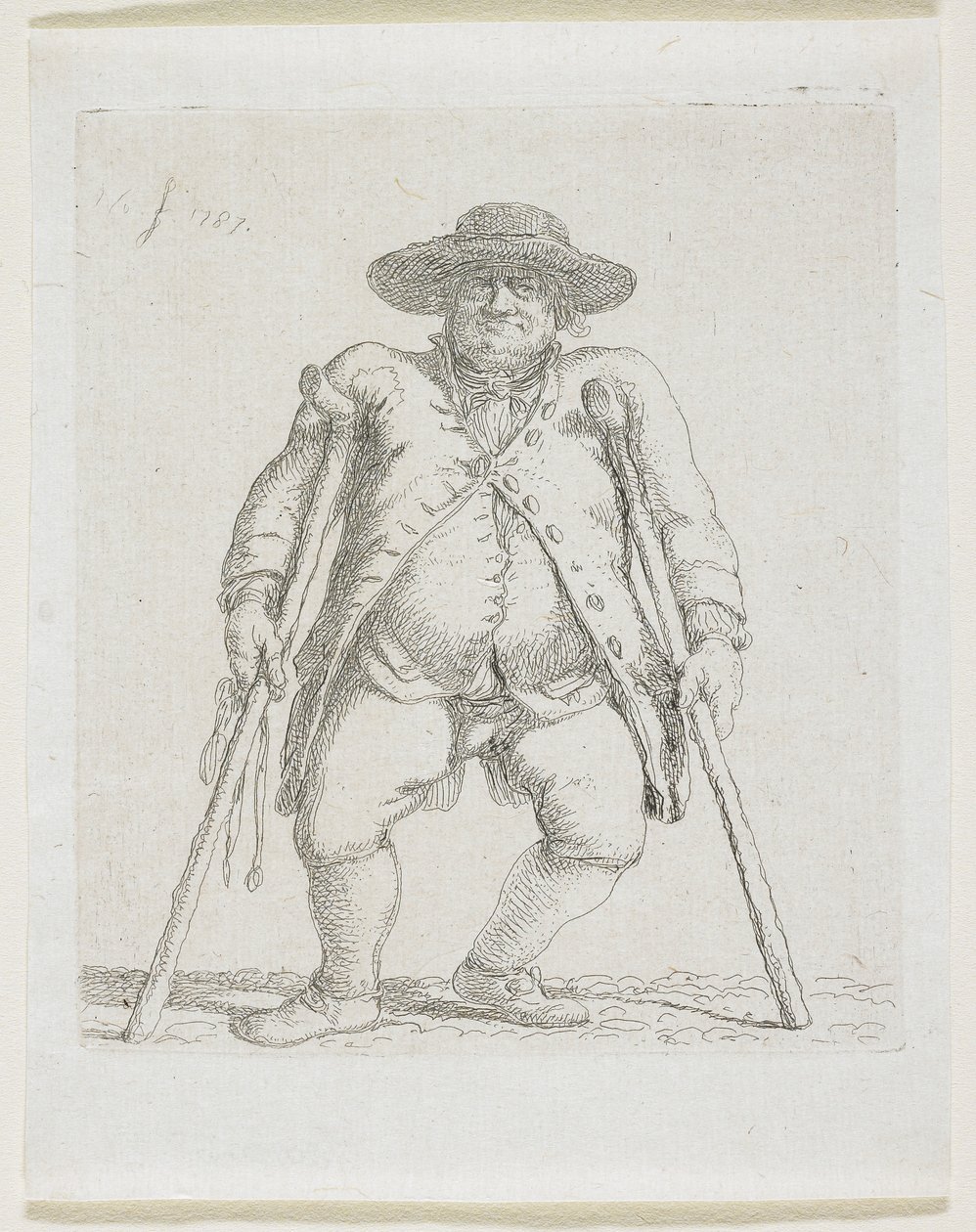 Mann med krykker; "Orlandini" av Stefan Juliusz Norblin de la Gourdaine