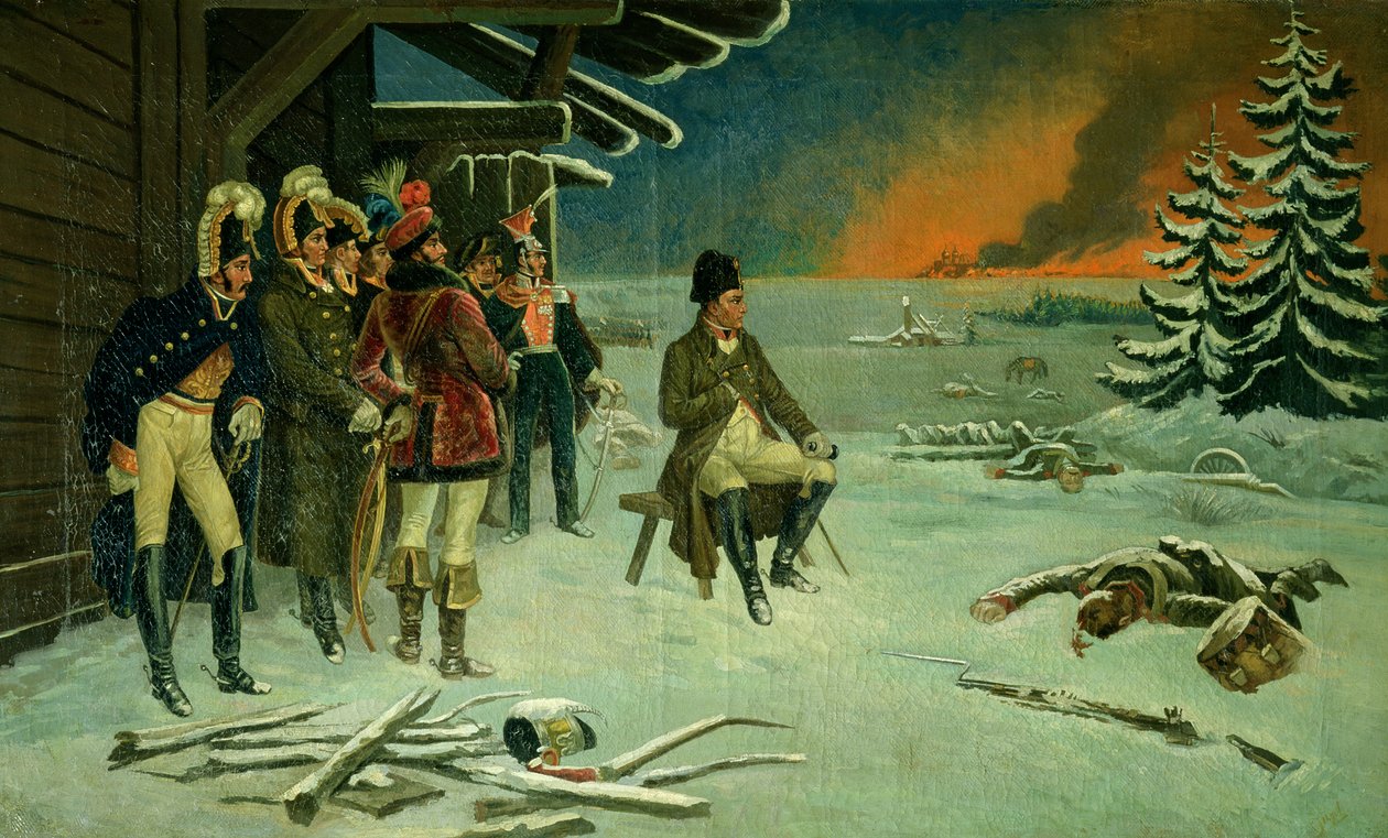 Napoleon ved Maloyaroslavets (olje på lerret) av Stefan Vladislavovich Bakalowicz