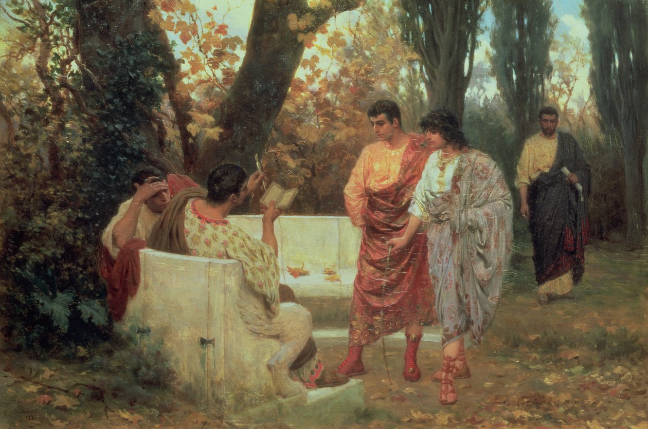 Den romerske poeten Catullus leser diktet sitt av Stefan Vladislavovich Bakalowicz