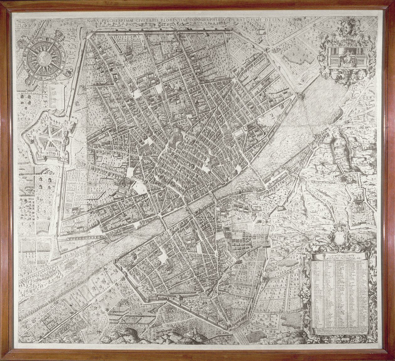 Kart over Firenze, 1584 av Stefano Bonsignori