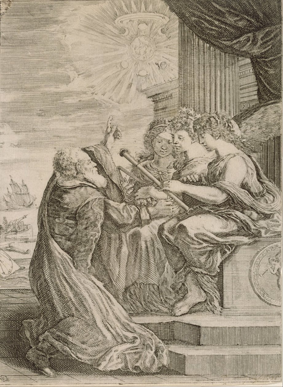 Frontispice for Works of Galileo Galilei av Stefano della Bella