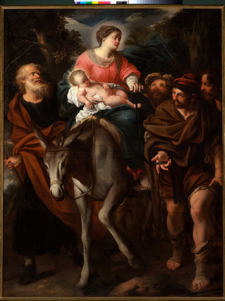 The Fleeing Holy Family and the Thief Tito, ca. 1670 (olje på lerret) av Stefano Magnasco