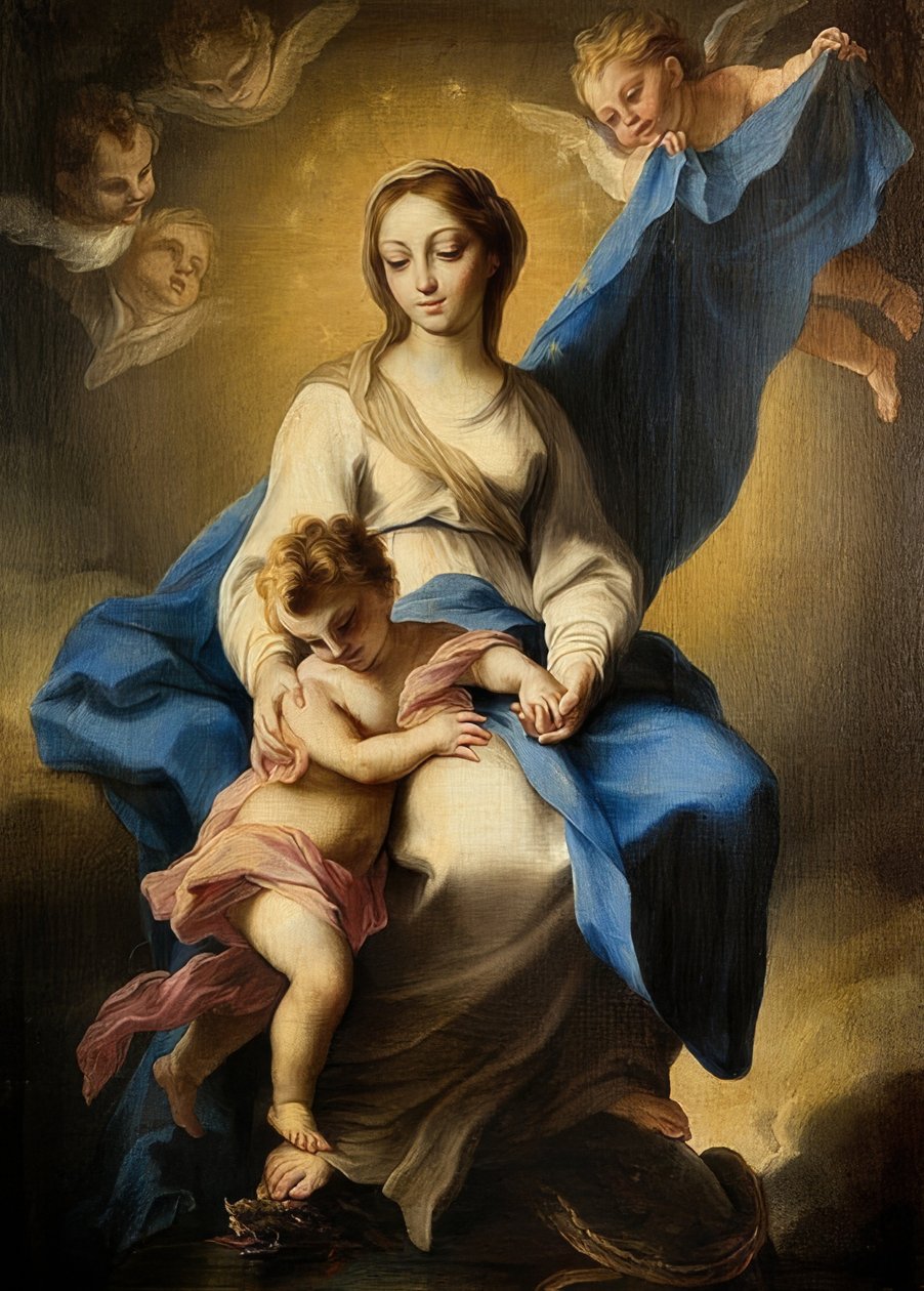Den ulastelige jomfruen. rundt 1690 av Stefano Maria Legnani