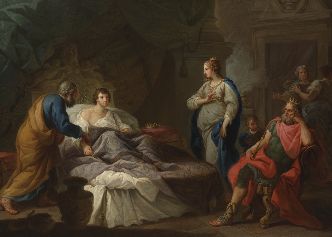 Antiochus Lengter etter Stratonice, ca. 1740 (olje på lerret) av Stefano Pozzi