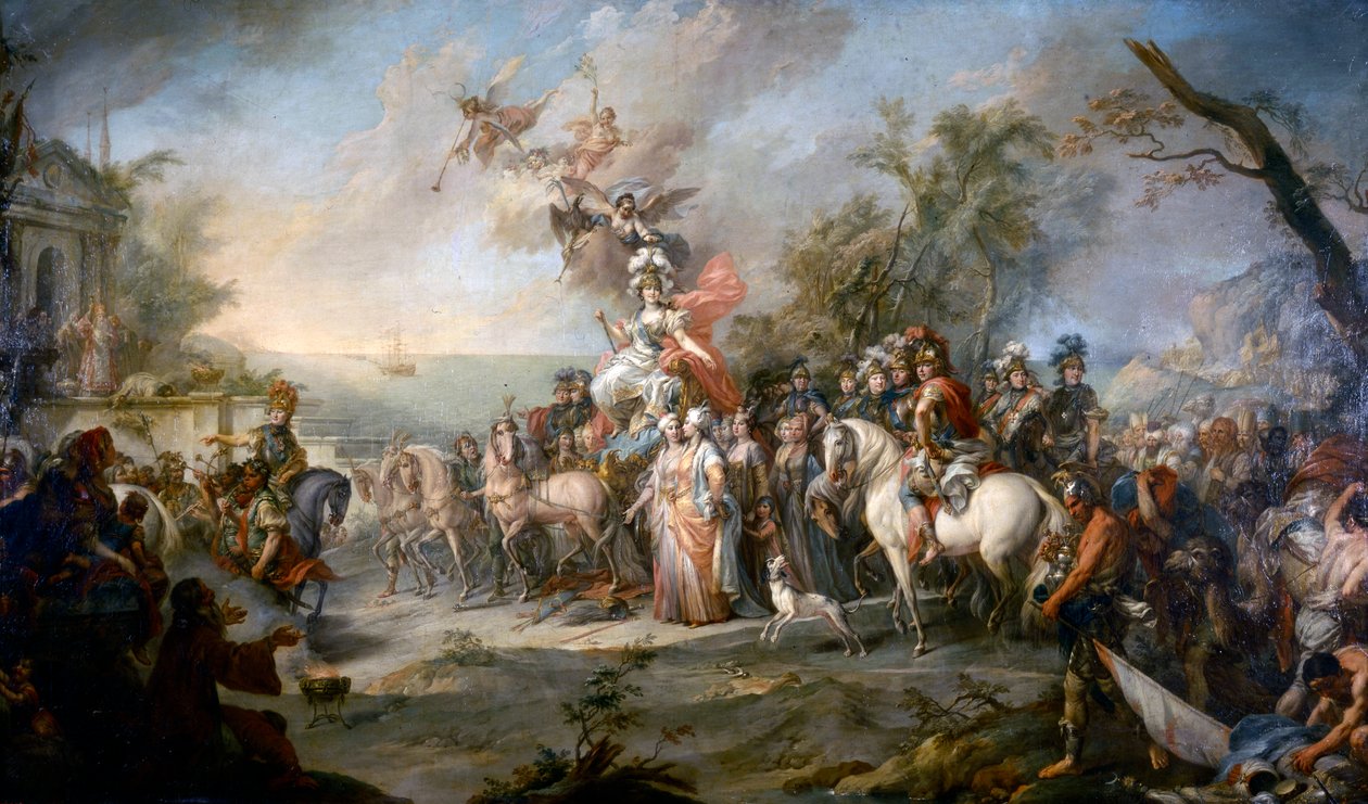 Allegori om Katarina den stores seier over tyrkerne og tatarene, 1772 av Stefano Torelli