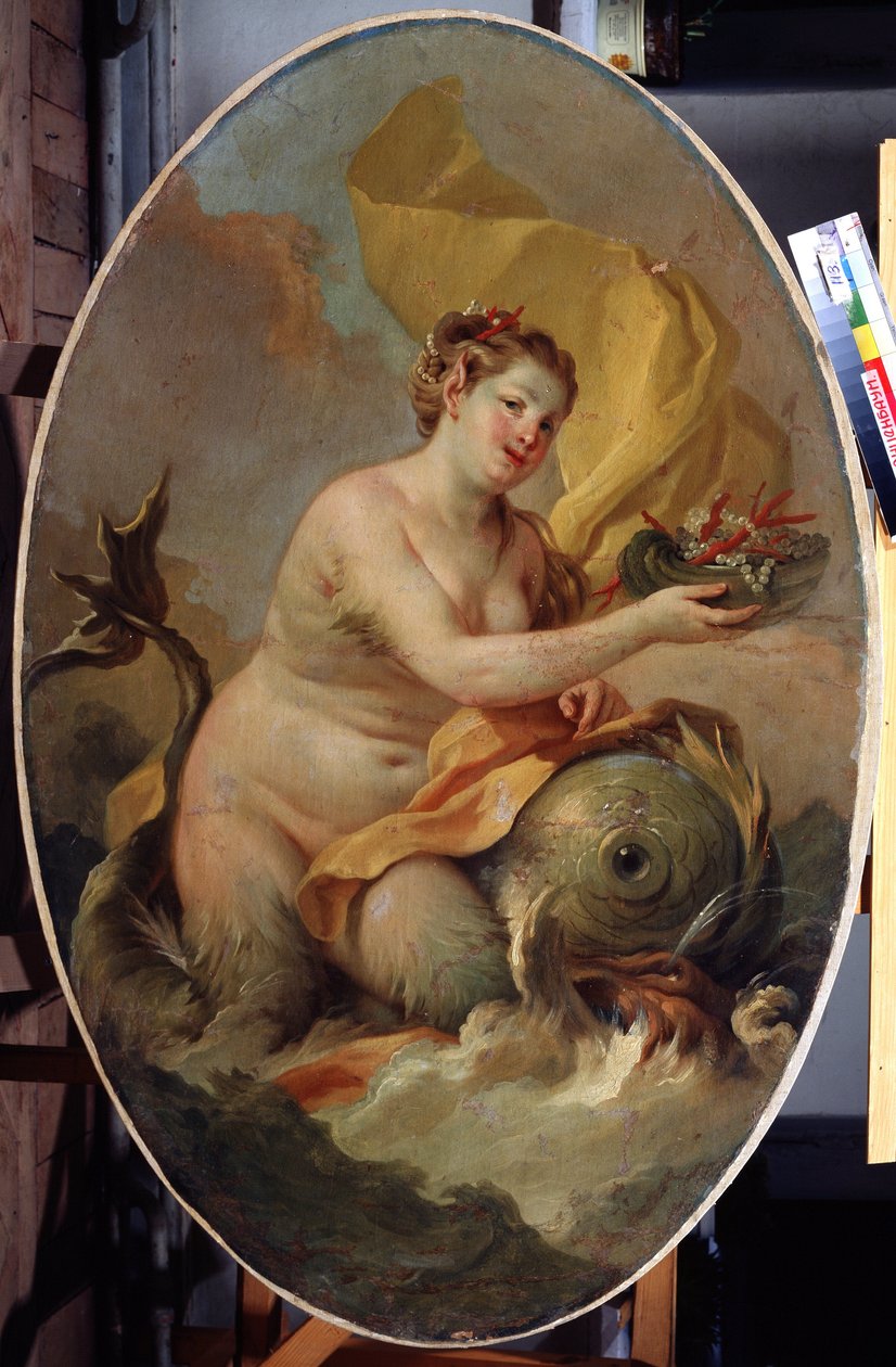 Nymfe (Nymfe). Maleri av Stefano Torelli (1712-1784). Olje på lerret av Stefano Torelli