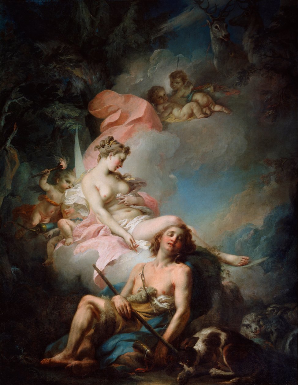 Selene og Endymion, 1760-tallet. av Stefano Torelli