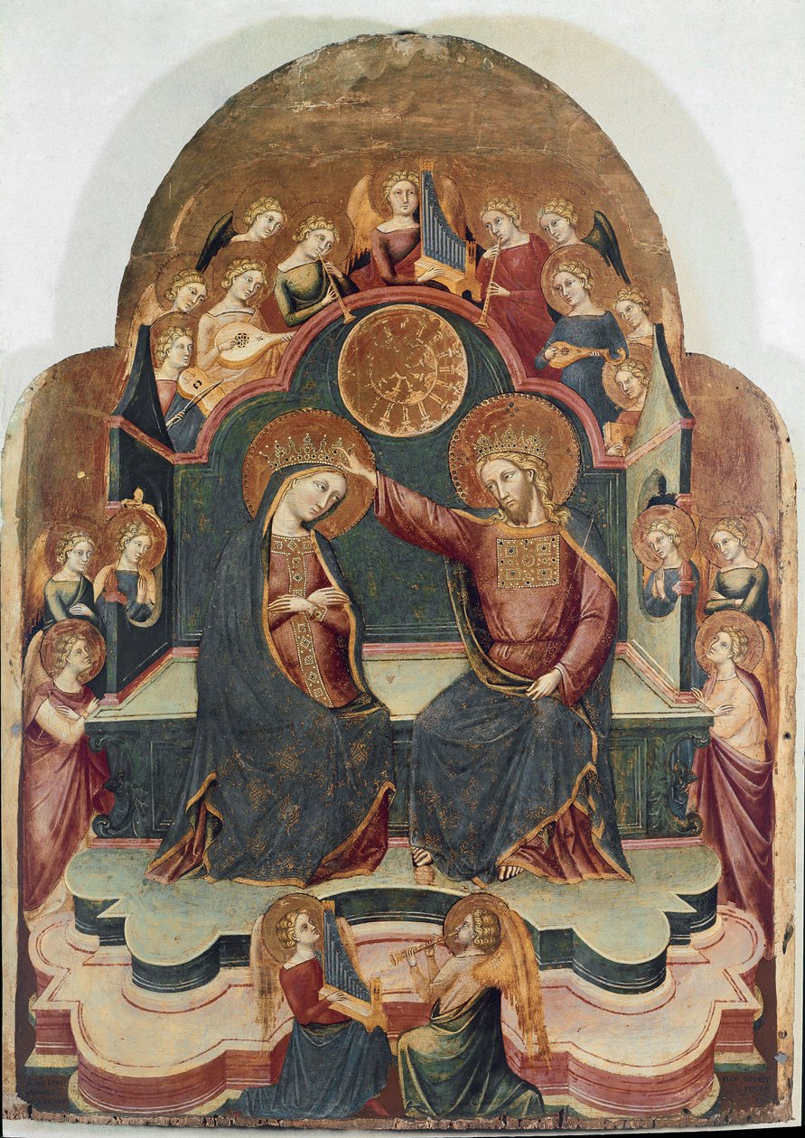 The Coronation of the Virgin Tremaleri av Stefano da Sant"Agnese av Stefano Veneziano