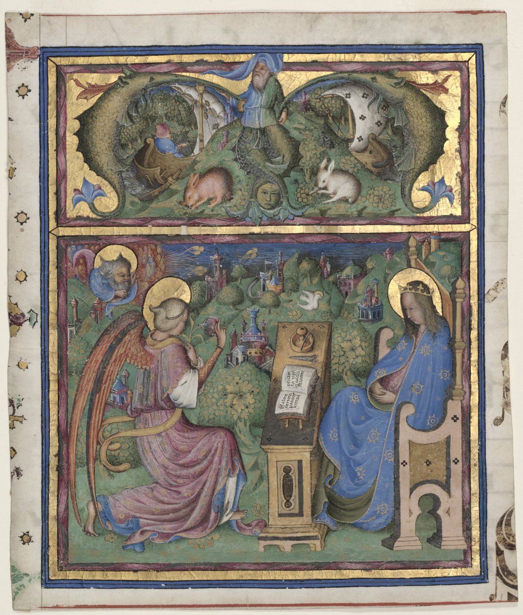 Initial M[issus est] Excised from an Antiphonary: The Annunciation, 1430-1438. av Stefano da Verona