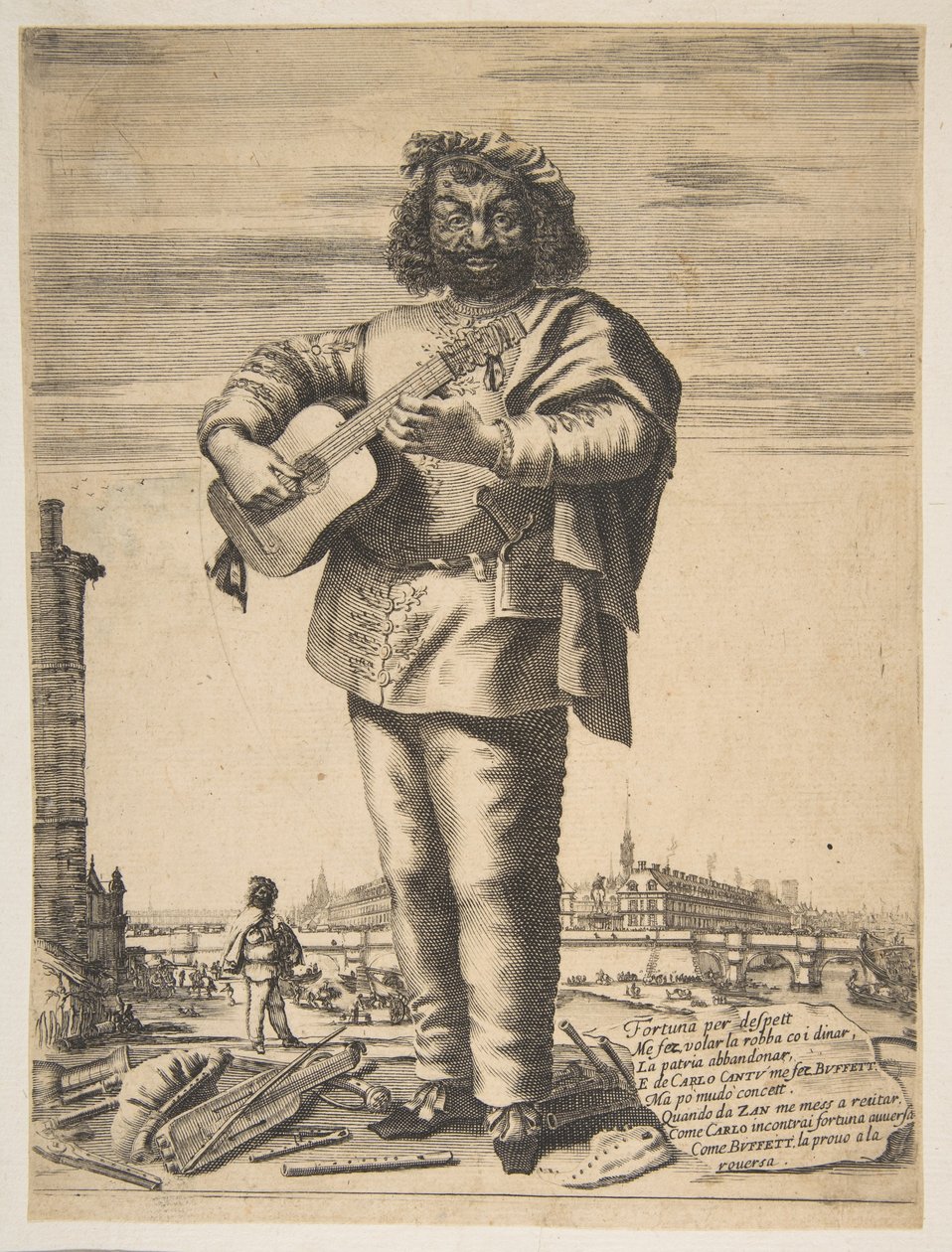 Carlo Cantu kalt Buffetto, 1646. Skapere: Stefano della Bella, Jean Couvay. av Stefano della Bella, Jean Couvay