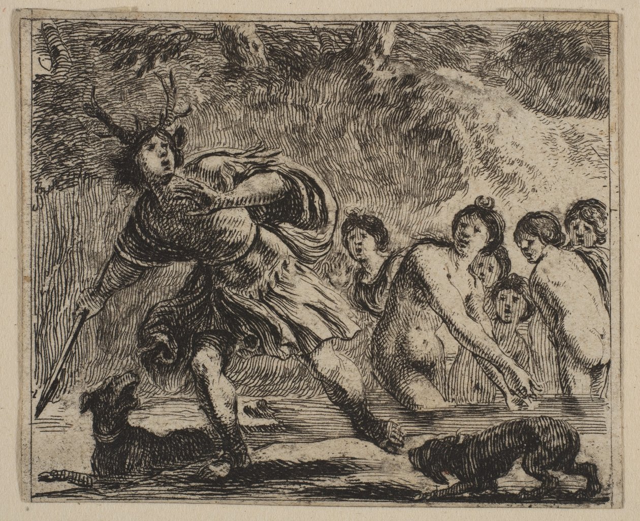 Acteon, fra Game of Mythology Game of Mythology, 1644. av Stefano della Bella
