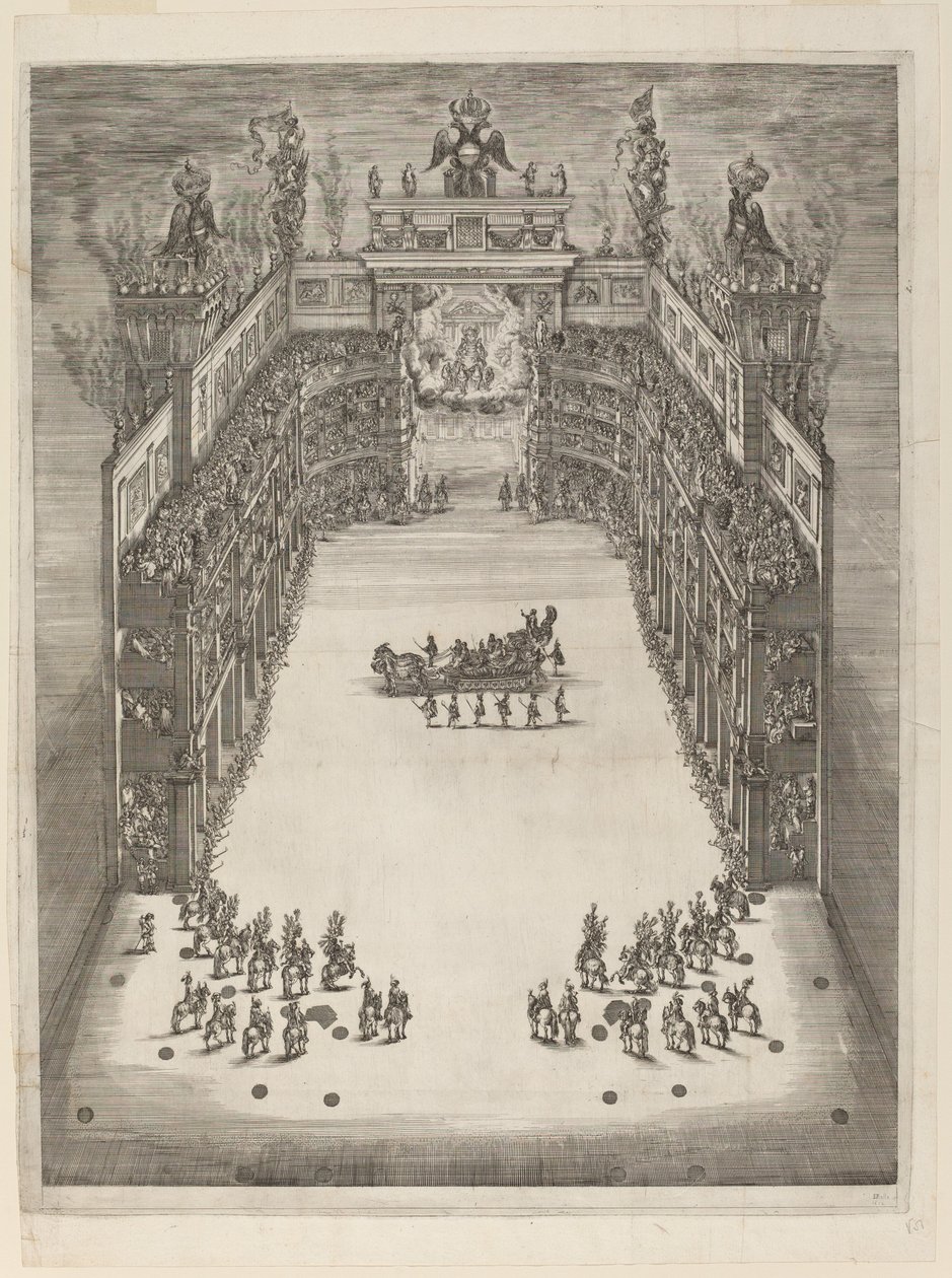 Luftfoto av teateret, 1652. av Stefano della Bella