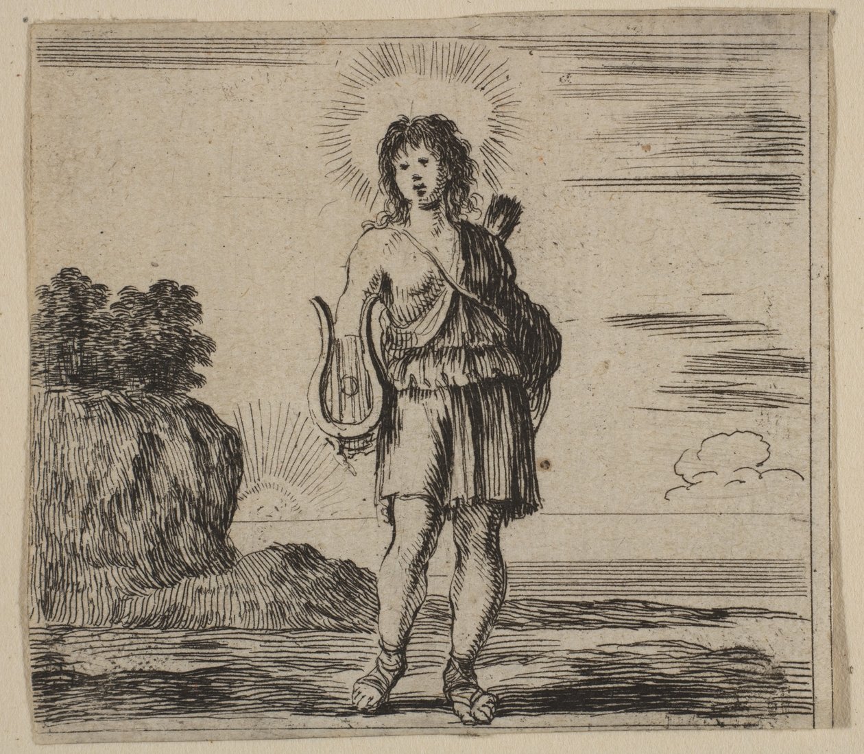 Apollo, fra Game of Mythology Game of Mythology, 1644. av Stefano della Bella