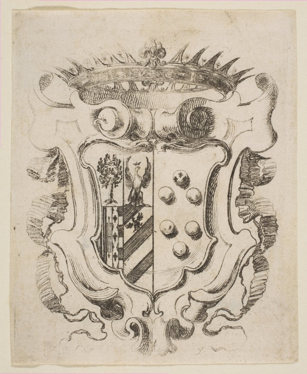 Arms of the Medici med Della Rovere, 1637. av Stefano della Bella