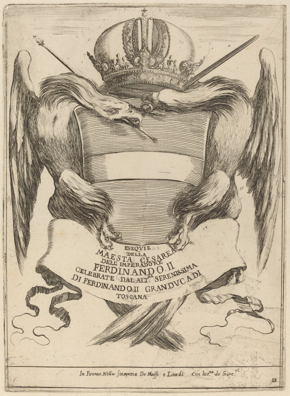 Våpen med en dedikasjon til storhertug Ferdinand II av Stefano della Bella