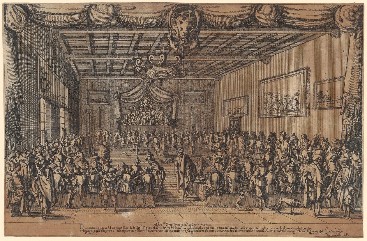 Bankett der Piacevoli av Stefano della Bella