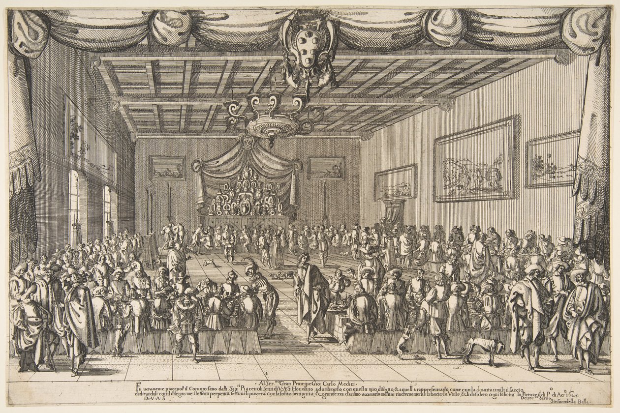De hyggeliges bankett, 1627. av Stefano della Bella