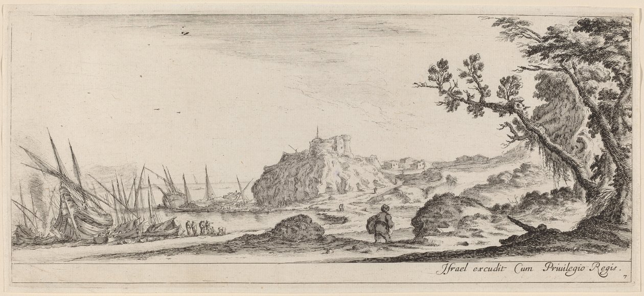 Båter på kysten, i eller før 1647. av Stefano della Bella