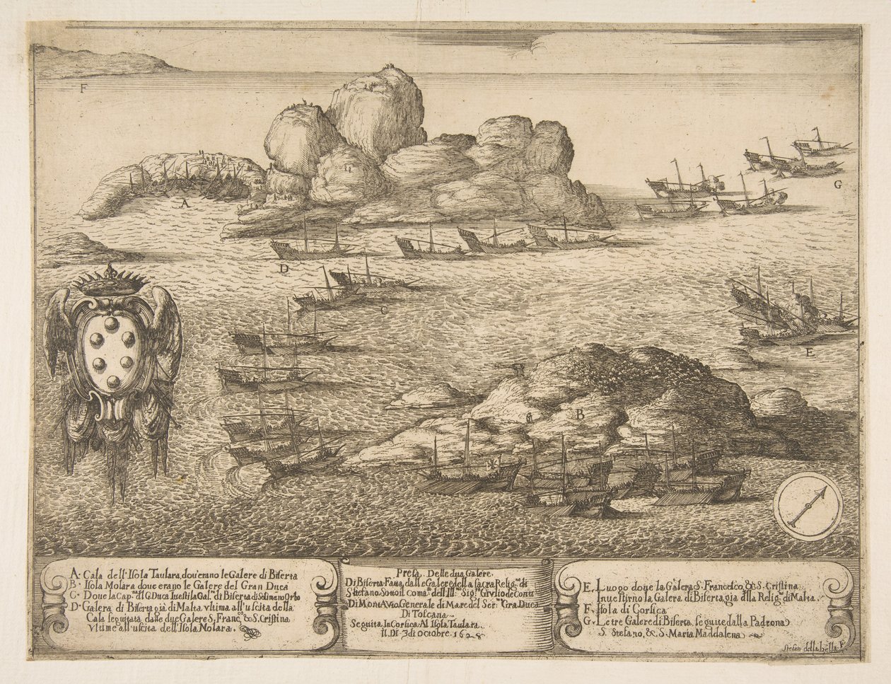 Fangst av to bysser ved Byserta, 1628. av Stefano della Bella