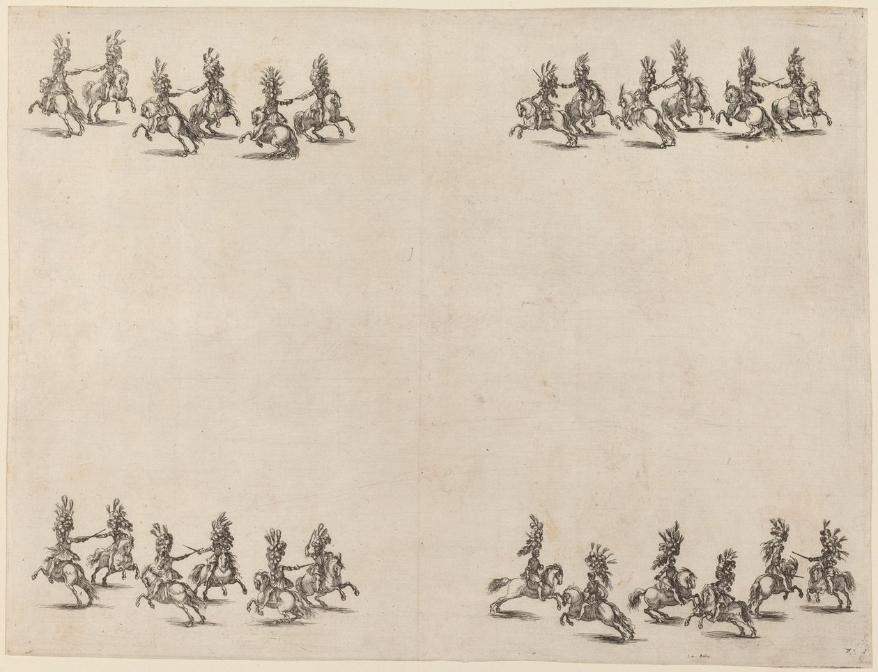 Kavalerer som kjemper med sverd, 1652. av Stefano della Bella