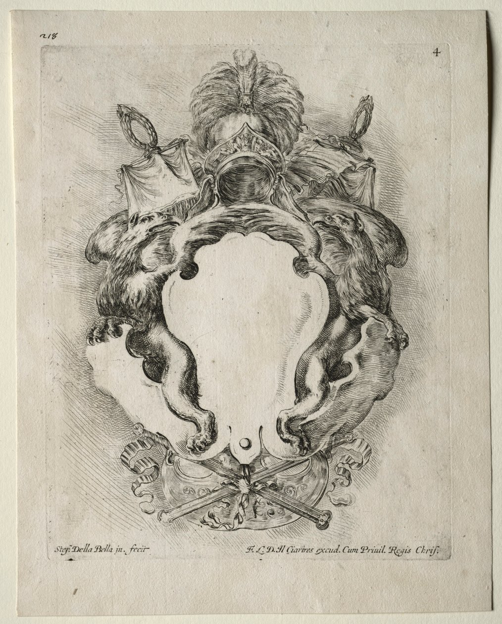 Samling av forskjellige caprices og nye design av kartusjer og ornamenter: nr. 4. av Stefano della Bella