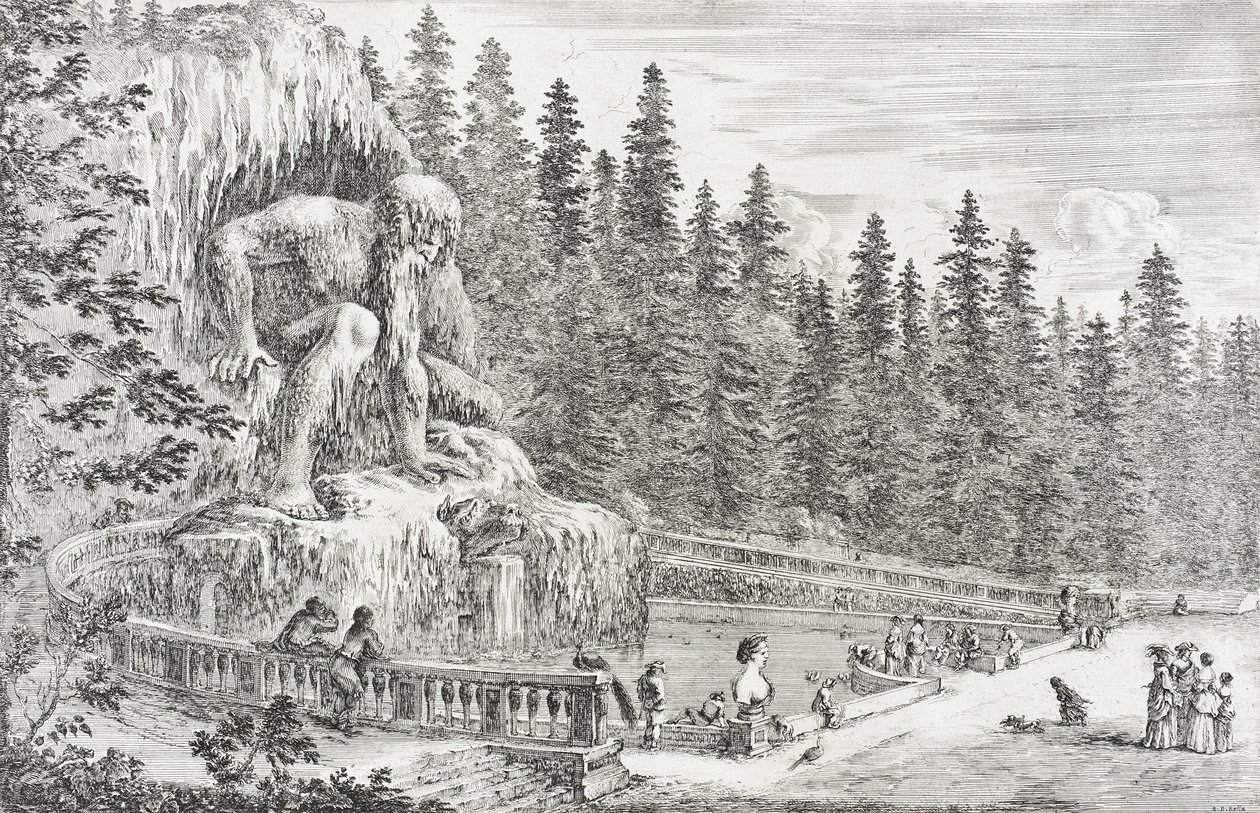 Kolossal statue av Appenninene av Stefano della Bella