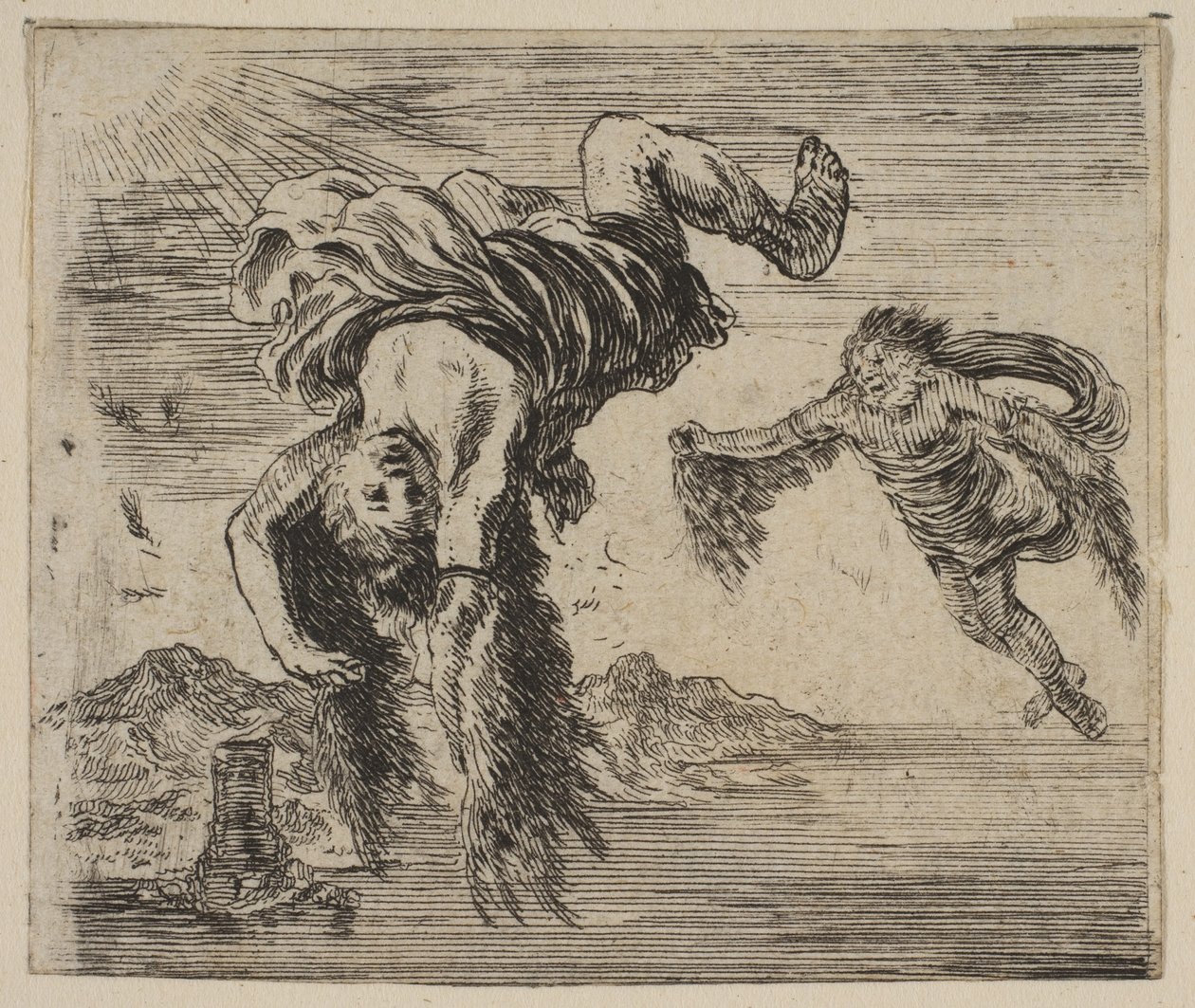 Daedalus og Icarus, fra Game of Mythology Game of Mythology, av Stefano della Bella