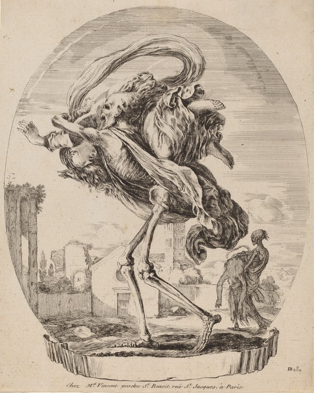 Death Carrying a Woman, sannsynligvis 1648. av Stefano della Bella