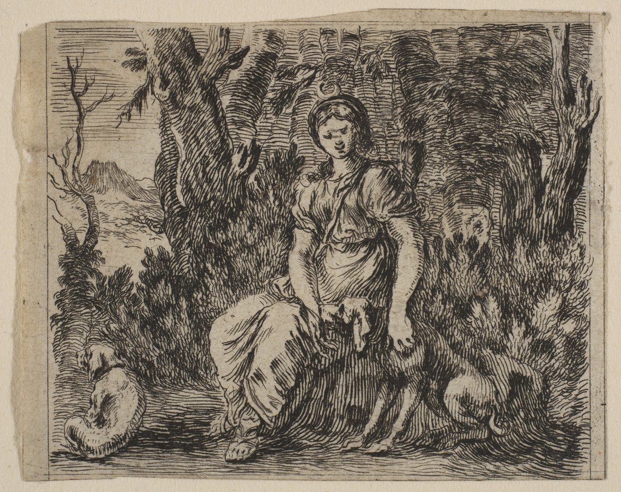 Diana, fra Game of Mythology Game of Mythology, 1644. av Stefano della Bella