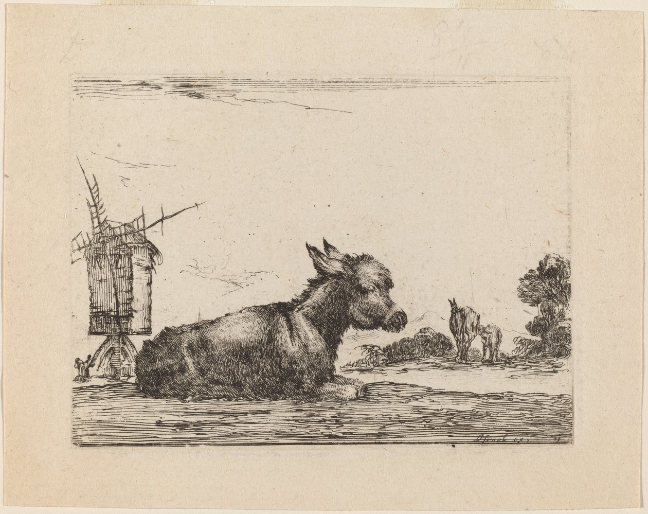 Esel hviler, 1642. av Stefano della Bella