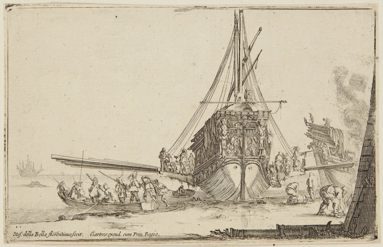 Ombordstigning (Forskjellige figurer) av Stefano della Bella
