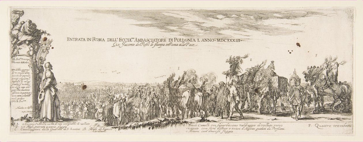 Den polske legasjonens inntreden i Roma, 1633. av Stefano della Bella
