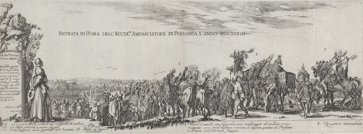 Den polske ambassadørens inntreden i Roma, 1633. av Stefano della Bella