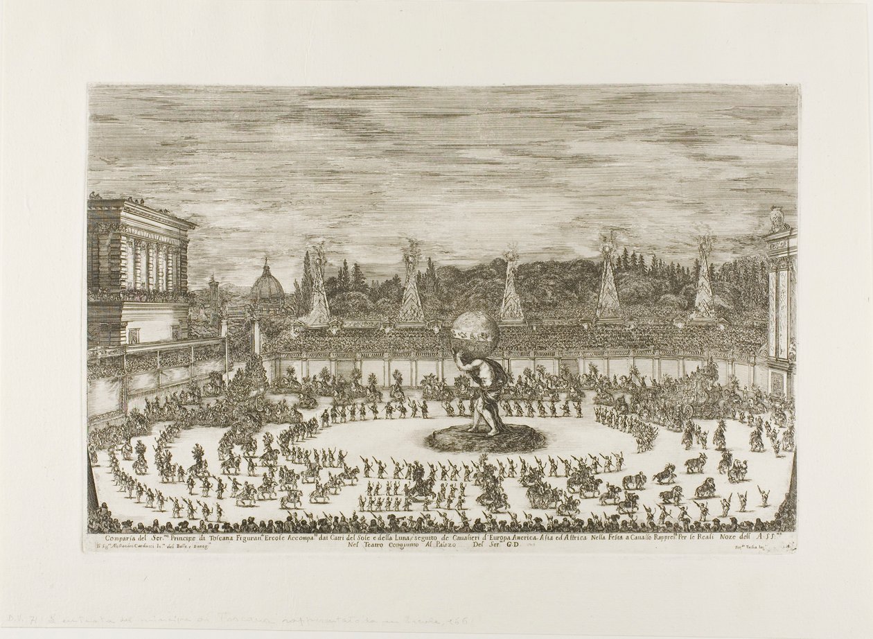 Equestrian Ballet i Amphitheatre of the Boboli Gardens av Stefano della Bella