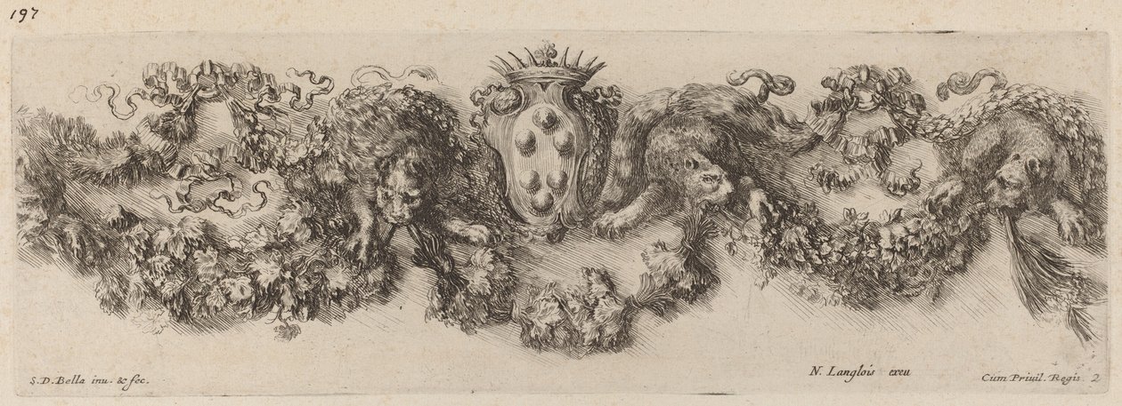 Festong med Medici-våpenskjold, sannsynligvis 1648. av Stefano della Bella