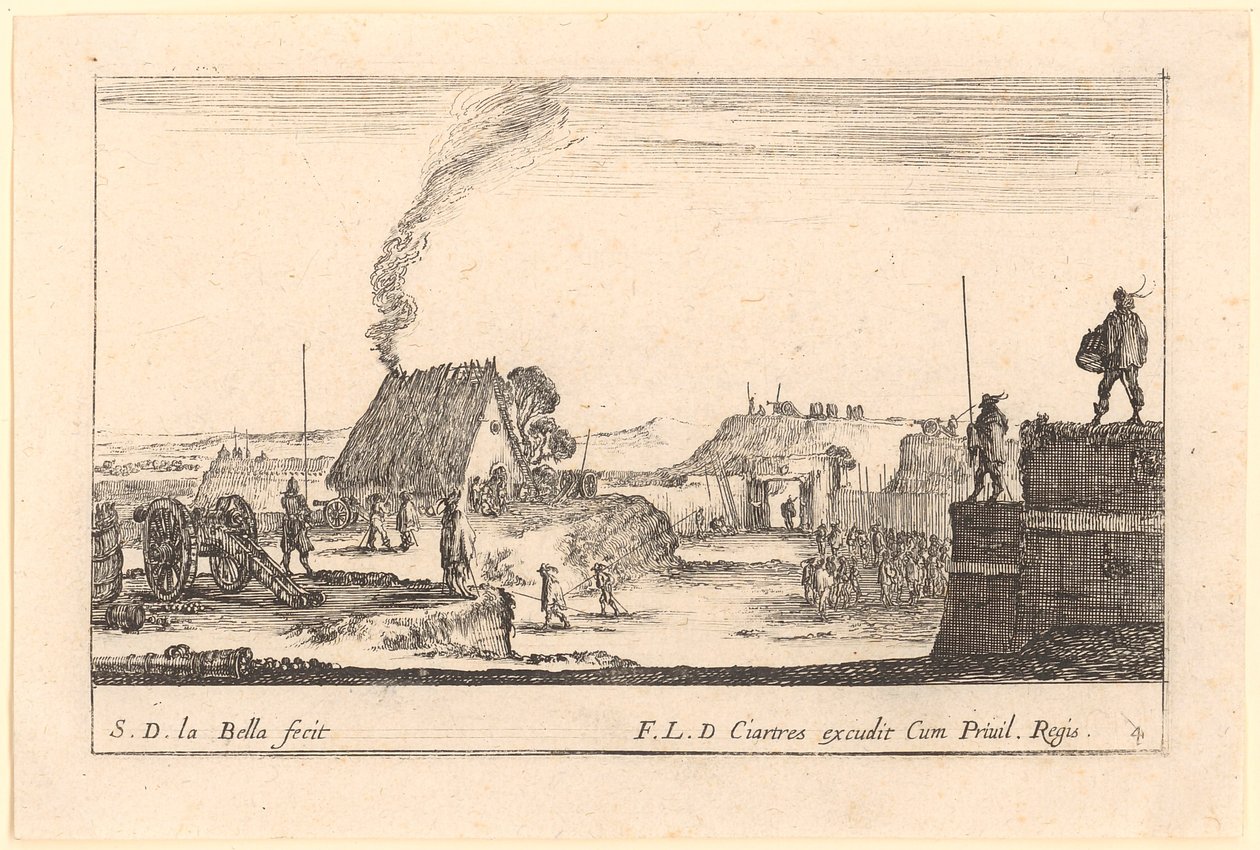 Festningsanlegg, blad 4 fra serien «Forskjellige militære capriccioer» av Stefano della Bella