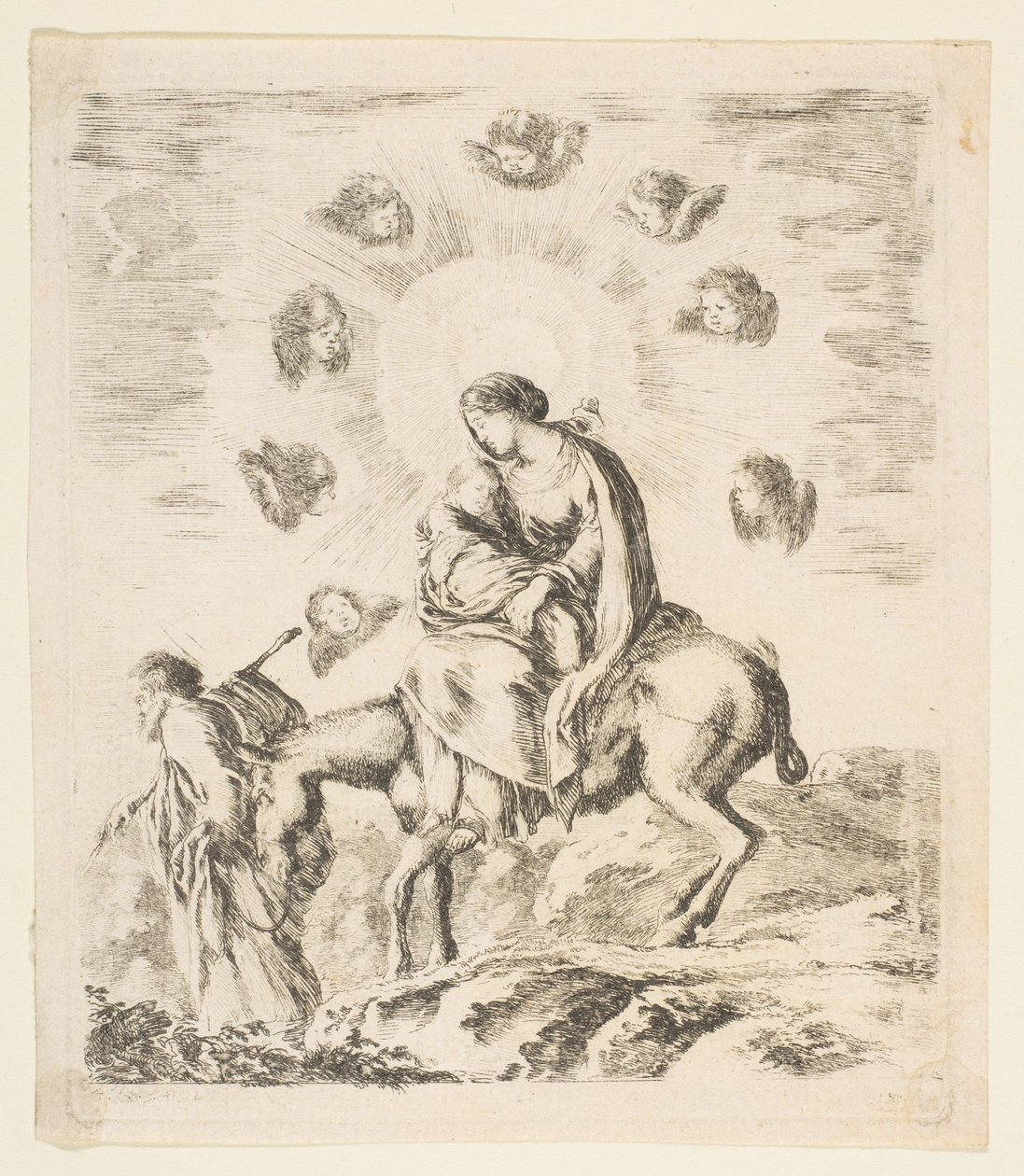 Fly til Egypt, ca. 1641. av Stefano della Bella