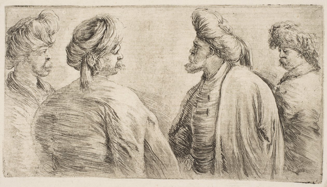 Fire tyrkere, halvfigur av Stefano della Bella