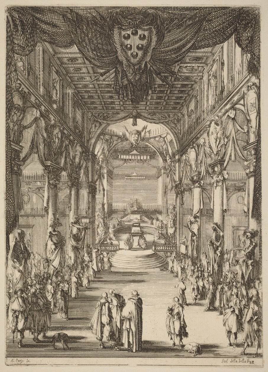 Prins Francesco de Medicis begravelse av Stefano della Bella