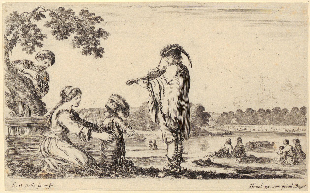 Felespiller, blad 6 i serien «Forskjellige figurer og land» av Stefano della Bella