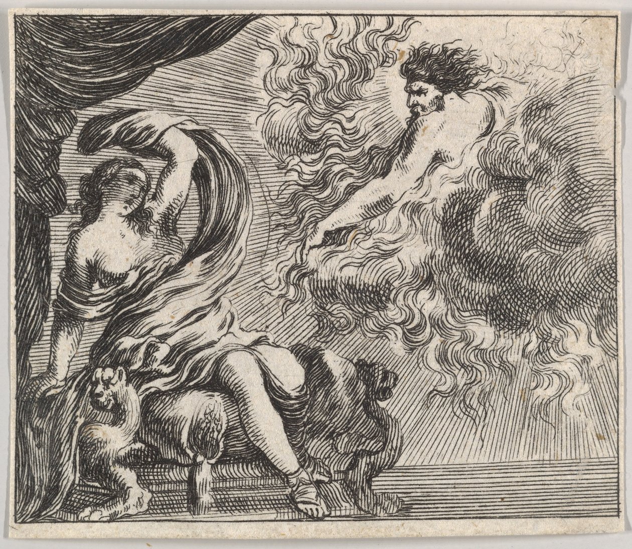 Jupiter og Semele, fra Game of Mythology Game of Mythology, av Stefano della Bella